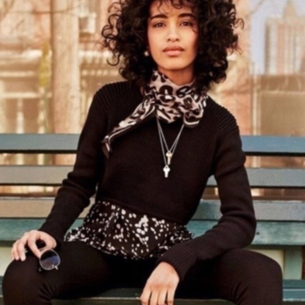 NOT FOR SALE Cabi Cropped Prep Pullover Sweater #3525 Black